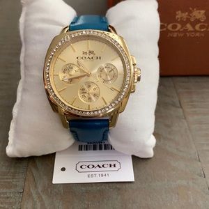 Women’s Coach Watch 💯 Authentic Teal Blue & Gold